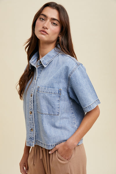 Denim Jayda Pocket Shirt