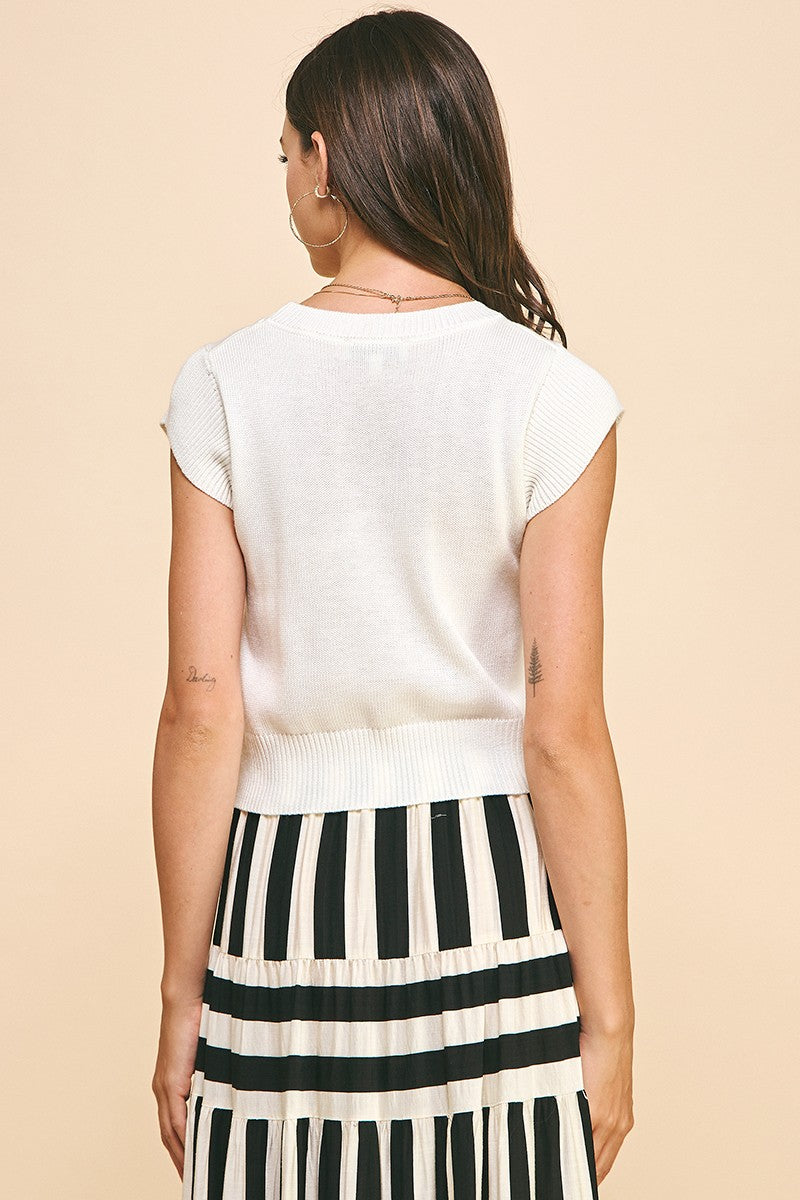 Pure White Eleanor Knit Top