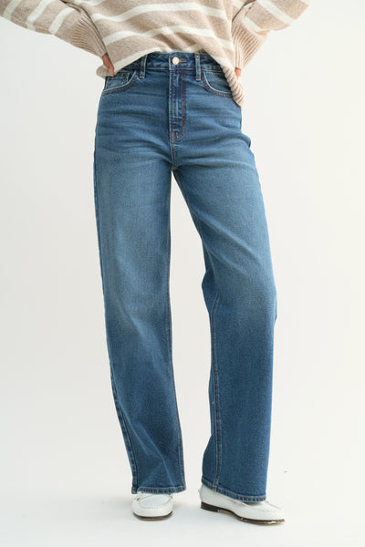 Dark Denim Full Length Straight Jean