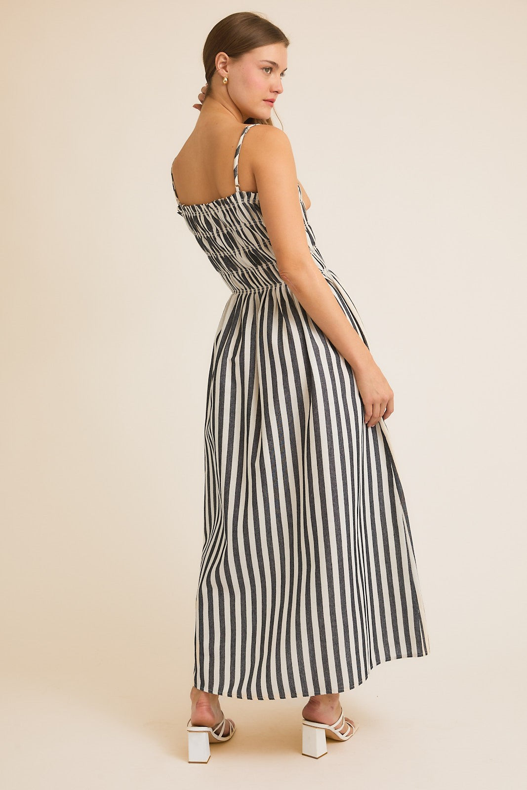 Cream &amp; Black Stripe Maxine Dress