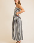 Cream & Black Stripe Maxine Dress