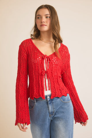 Berry Fiona Open Knit Cardigan