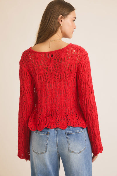 Berry Fiona Open Knit Cardigan