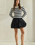 Ivory & Black Stripe Adria Dress