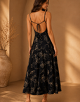 Black Open Back Maxi Dress