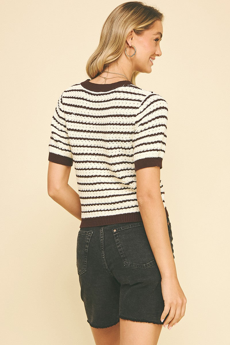 Chocolate Stripe Shayla Sweater