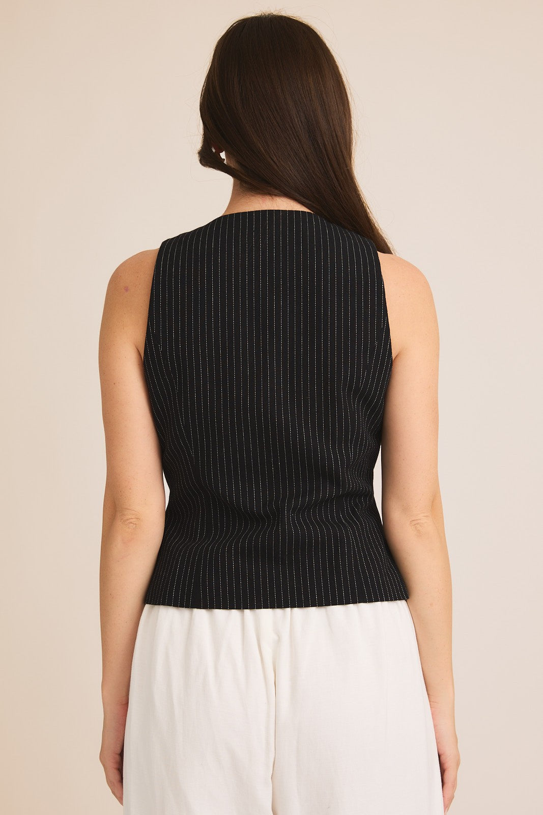 Black &amp; White Stripe Anna Vest