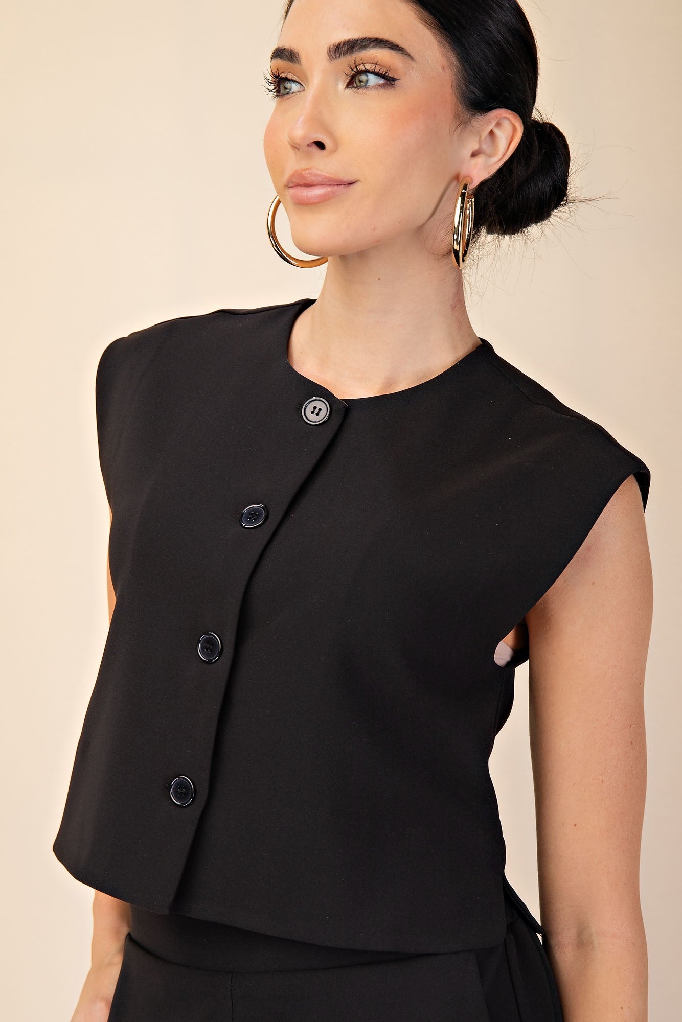 Black Buttoned Vest