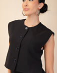 Black Buttoned Vest