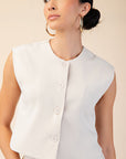 Cream Buttoned Zara Vest