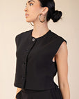 Black Buttoned Vest