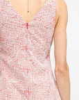 Red Carmine Gingham Dress