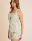 Sage & White Stripe Clara Top