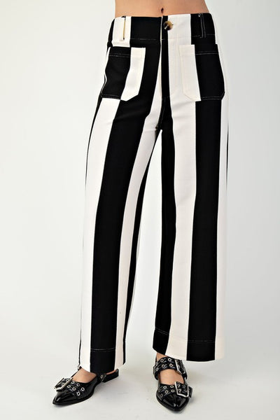 Black Colette Cropped Wide Leg Pants