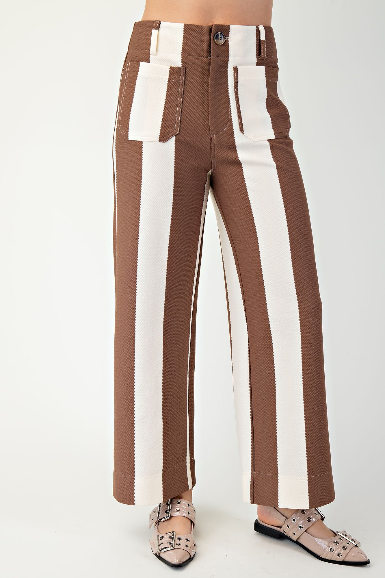 Brown Colette Cropped Wide Leg Pants