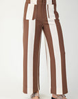 Brown Colette Cropped Wide Leg Pants