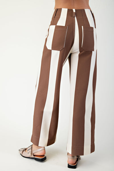 Brown Colette Cropped Wide Leg Pants