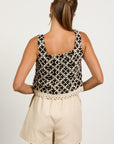 Black Coastal Charm Tank Top