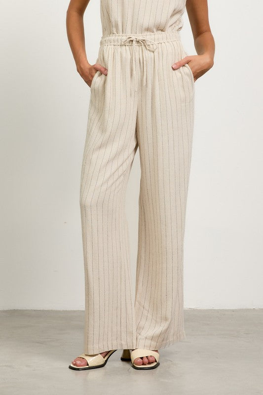 Natural &amp; Black Stripe Brianne Pants