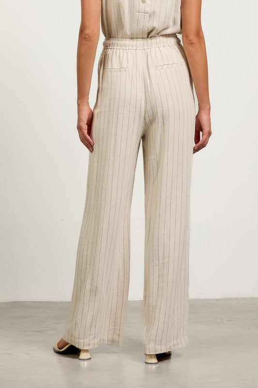 Natural &amp; Black Stripe Brianne Pants