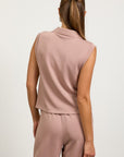 Mauve Soft Modal Half Zip Top