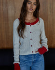 Natural & Red Marie Cardigan