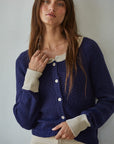 Navy & Taupe Marie Cardigan