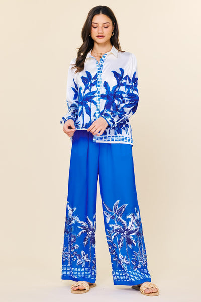 Ivory & Blue Palm Desert Blouse