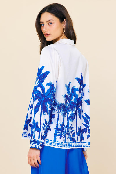 Ivory & Blue Palm Desert Blouse