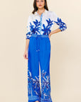 Ivory & Blue Palm Desert Pant