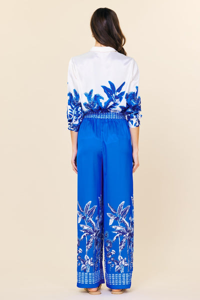 Ivory & Blue Palm Desert Pant