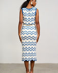 Ivory & Blue Ashlen Mid Skirt