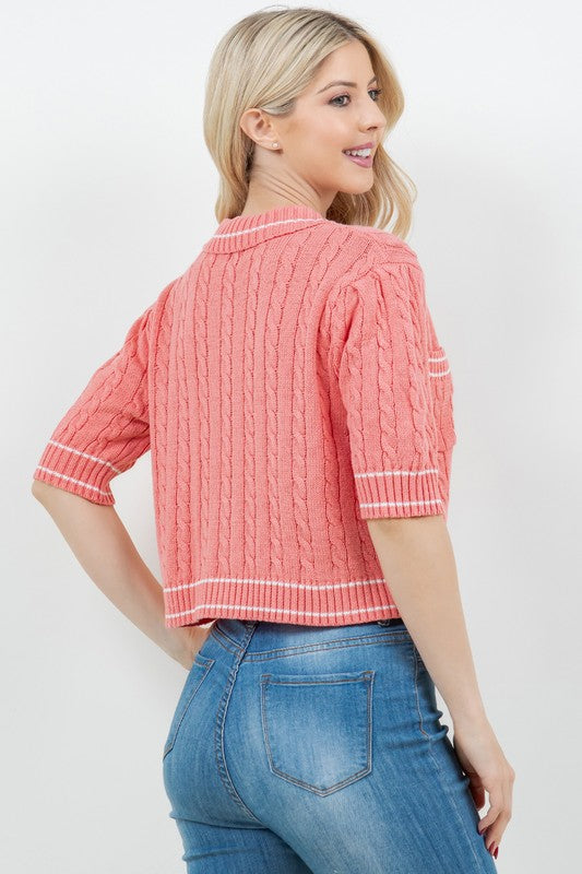 Coral Hallie Cardigan