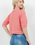 Coral Hallie Cardigan