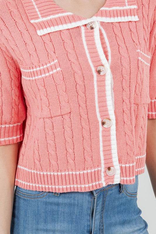 Coral Hallie Cardigan