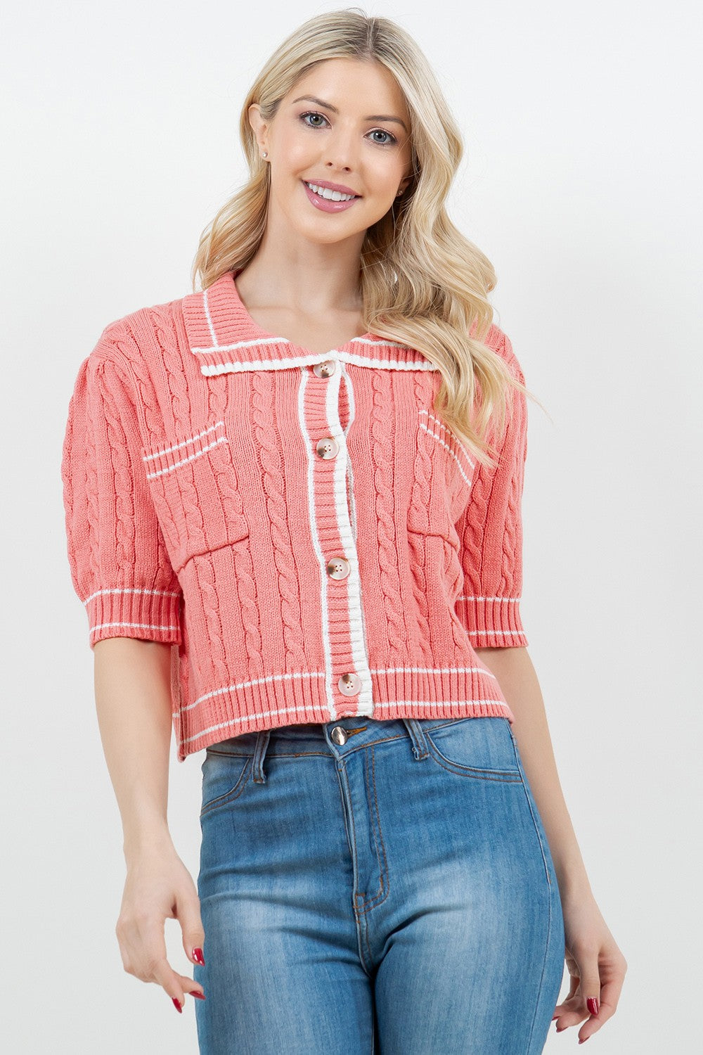 Coral Hallie Cardigan