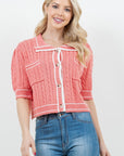 Coral Hallie Cardigan