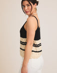 Black & Cream Gia Knit Top