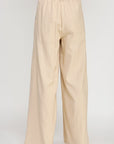 Taupe Contrast Pip Linen Pants