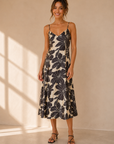 Cream & Black Corin Midi Dress