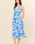 Blue & Cream Alison Midi Dress