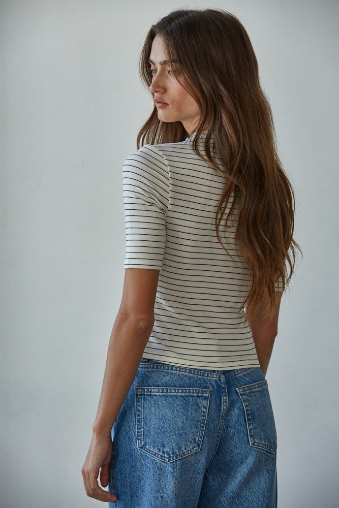 Cream Black Aimee Top