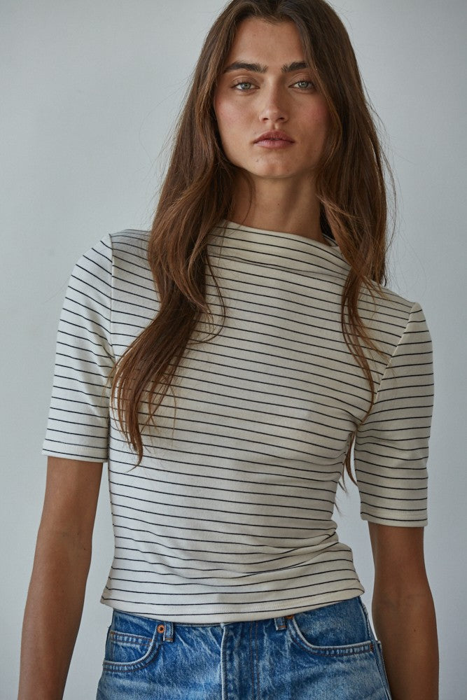 Cream Black Aimee Top
