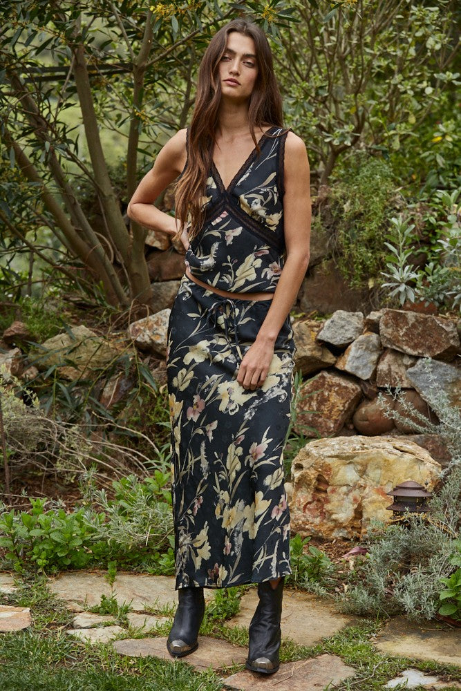 Black Maelys Floral Top