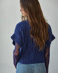 Navy Cali Crochet Top