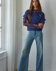 Navy Cali Crochet Top