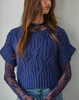 Navy Cali Crochet Top