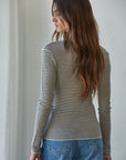 Taupe & Black Striped  Astrid Top