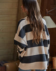 Charcoal Ivory Fontaine Half Zip Top