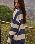 Navy Ivory Fontaine Half Zip Long Sleeve